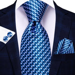 Peacock Blue Novelty Design Silk Tie