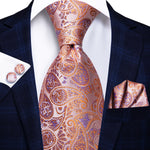 Floral Black Gold Ties Paisley NeckTie