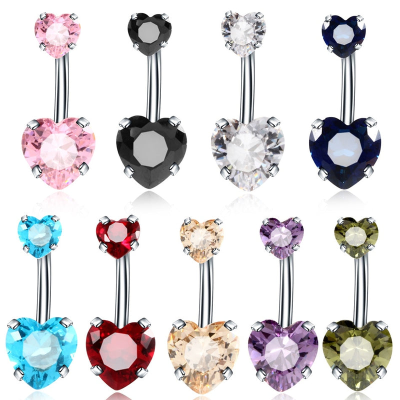 Navel Piercing Heart Belly Button Rings