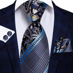 Peacock Blue Novelty Design Silk Tie