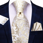 Floral Black Gold Ties Paisley NeckTie