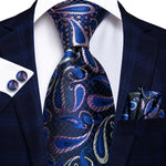 Floral Black Gold Ties Paisley NeckTie