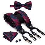 6 Clips Braces Bow Tie Hanky Cufflinks