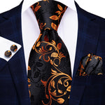 Peacock Blue Novelty Design Silk Tie