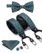 6 Clips Braces Bow Tie Hanky Cufflinks