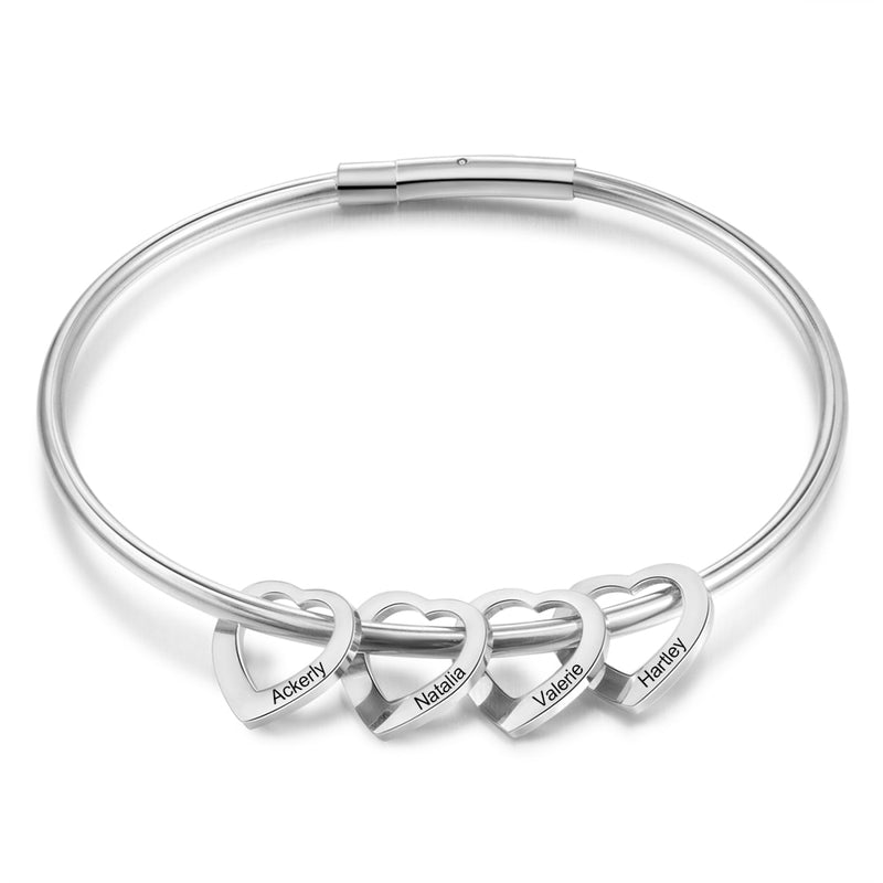 Love Heart Slide Charm Bracelets