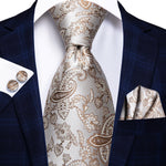 Floral Black Gold Ties Paisley NeckTie