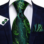 Peacock Blue Novelty Design Silk Tie