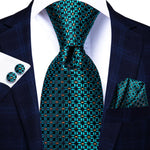 Peacock Blue Novelty Design Silk Tie