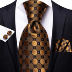 Floral Black Gold Ties Paisley NeckTie