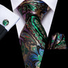 Peacock Blue Novelty Design Silk Tie