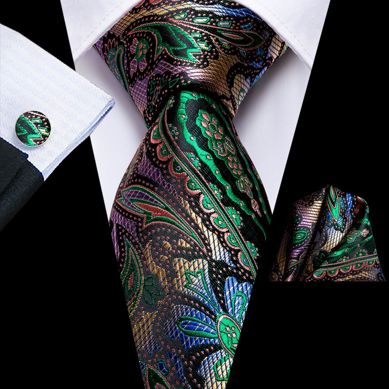 Peacock Blue Novelty Design Silk Tie