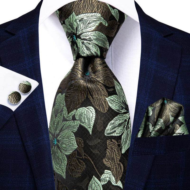 Peacock Blue Novelty Design Silk Tie