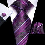 Black Red Striped Silk Wedding Tie