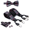 6 Clips Braces Bow Tie Hanky Cufflinks