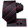 Black Red Striped Silk Wedding Tie