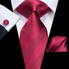 Black Red Striped Silk Wedding Tie