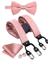 6 Clips Braces Bow Tie Hanky Cufflinks