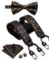 6 Clips Braces Bow Tie Hanky Cufflinks