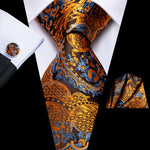 Floral Black Gold Ties Paisley NeckTie