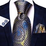 Peacock Blue Novelty Design Silk Tie