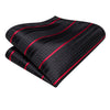 Black Red Striped Silk Wedding Tie