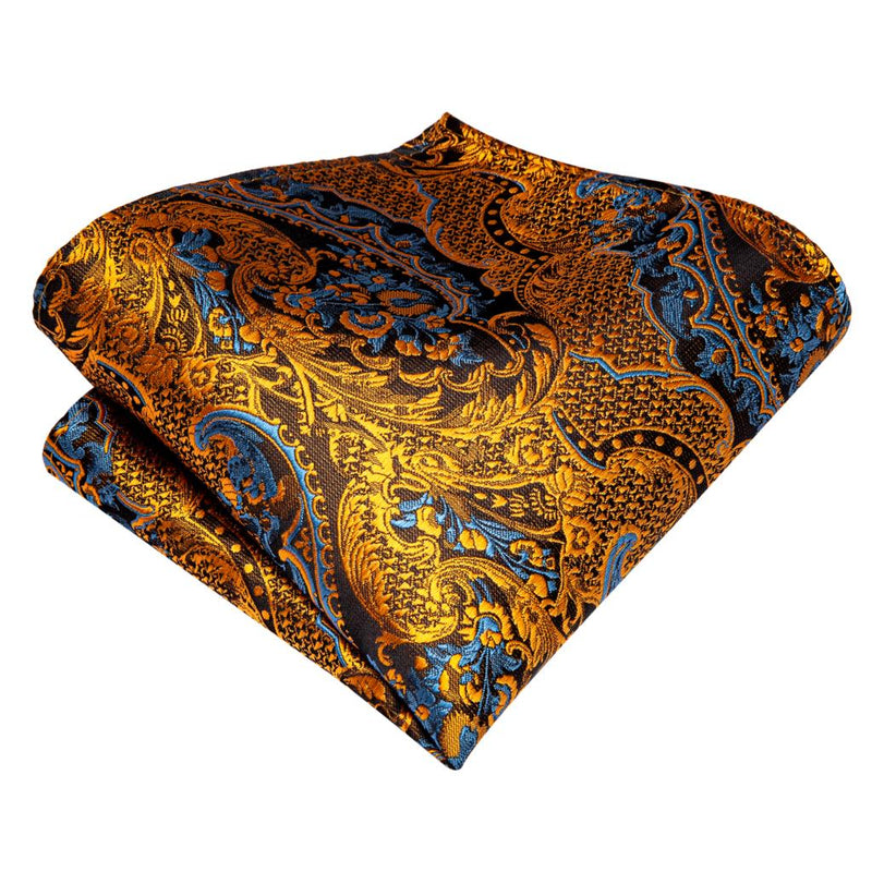 Floral Black Gold Ties Paisley NeckTie