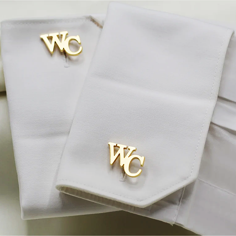 Custom One Pair Two Letters Cufflinks