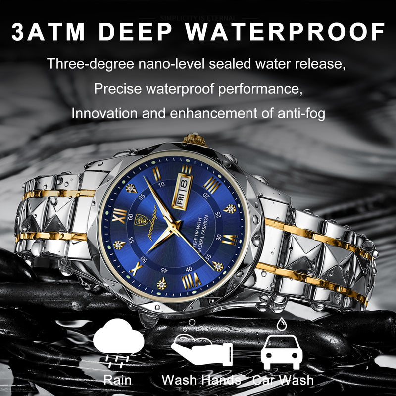 Luxury Man Wristwatch Waterproof Luminous