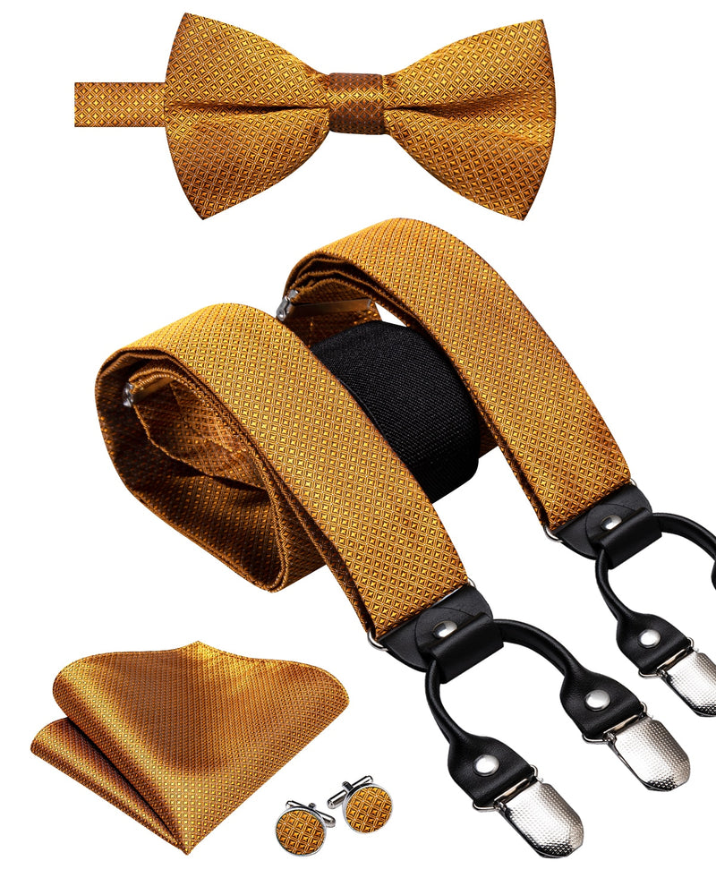 6 Clips Braces Bow Tie Hanky Cufflinks