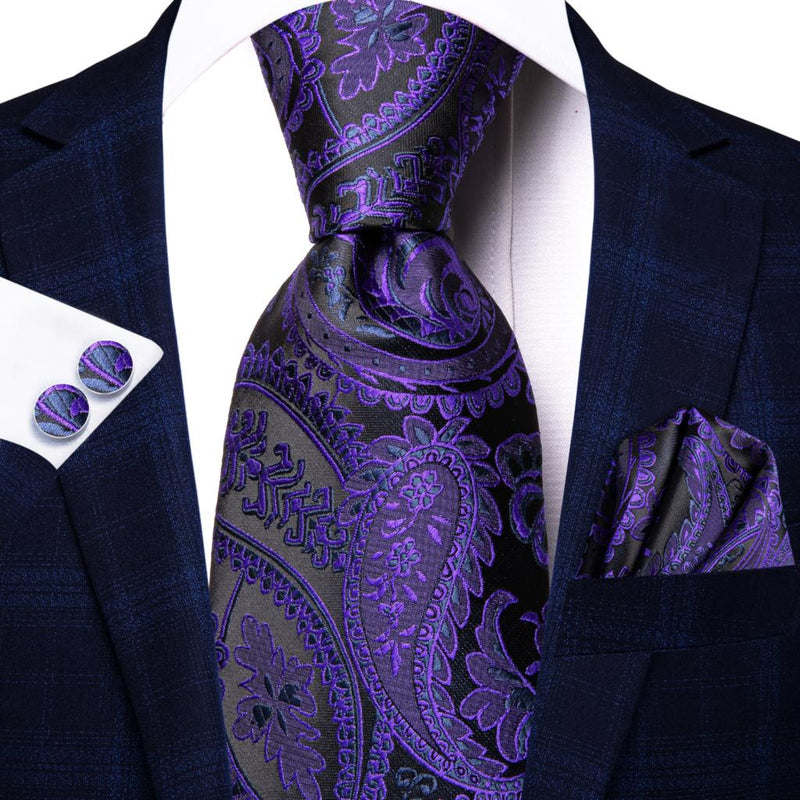 Peacock Blue Novelty Design Silk Tie