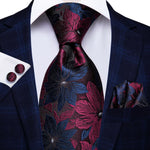 Peacock Blue Novelty Design Silk Tie