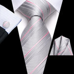 Black Red Striped Silk Wedding Tie