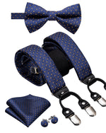 6 Clips Braces Bow Tie Hanky Cufflinks