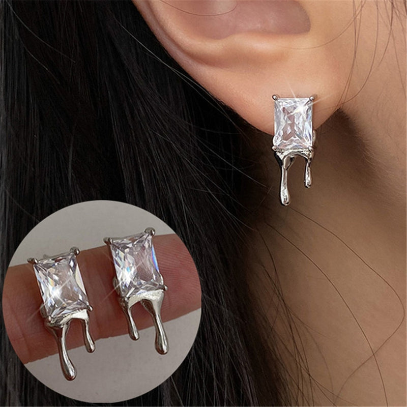 Unique Design Melting Water Drop Earrings