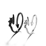 Romantic Angel and Demon Wings Couple Rings