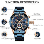 Luxury Sports Quartz Mens Watches Full Steel