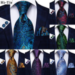 Peacock Blue Novelty Design Silk Tie