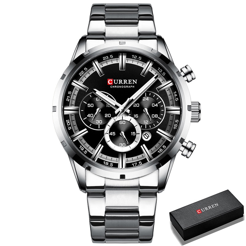 Luxury Sports Quartz Mens Watches Full Steel