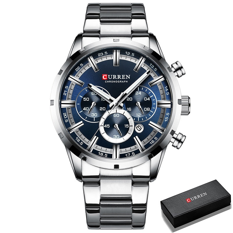 Luxury Sports Quartz Mens Watches Full Steel