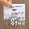 17KM Pearl Silver Color Hoop Earrings Acrylic Dangle Earrings for Women