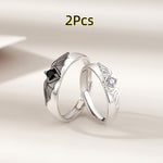 Romantic Angel and Demon Wings Couple Rings