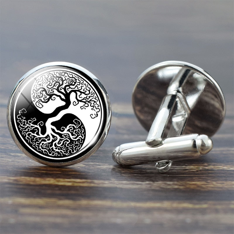 Life Tree Suit Shirt Cuff Links Men Accessories