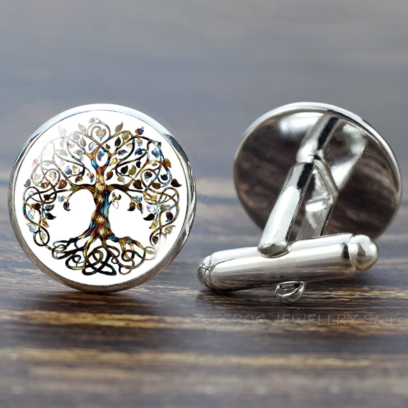 Life Tree Suit Shirt Cuff Links Men Accessories