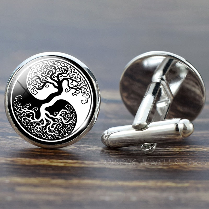 Life Tree Suit Shirt Cuff Links Men Accessories