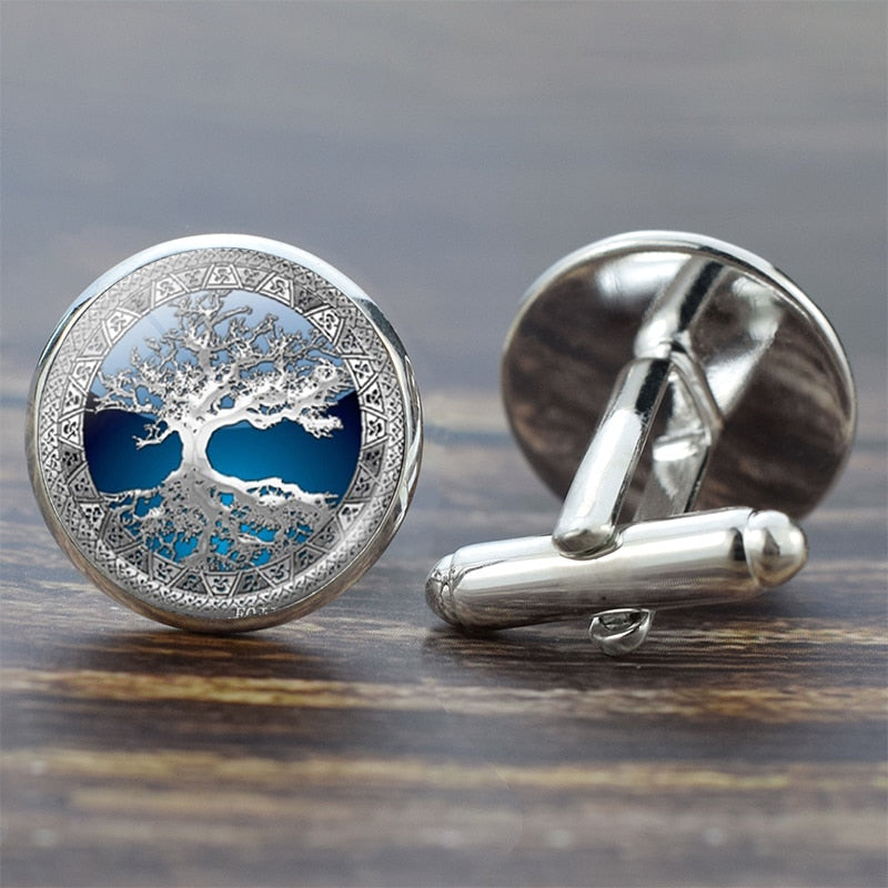 Life Tree Suit Shirt Cuff Links Men Accessories