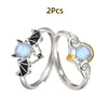 Romantic Angel and Demon Wings Couple Rings