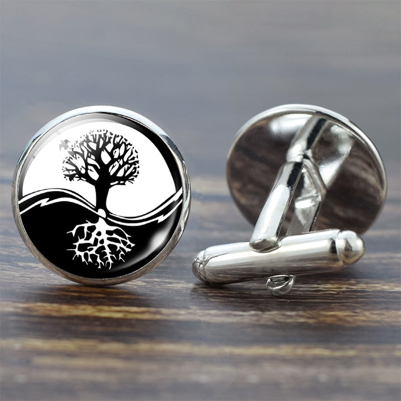 Life Tree Suit Shirt Cuff Links Men Accessories